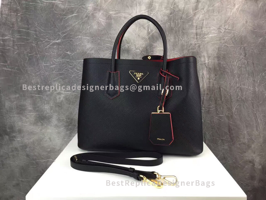 Prada Double Bag Large Black GHW 2775